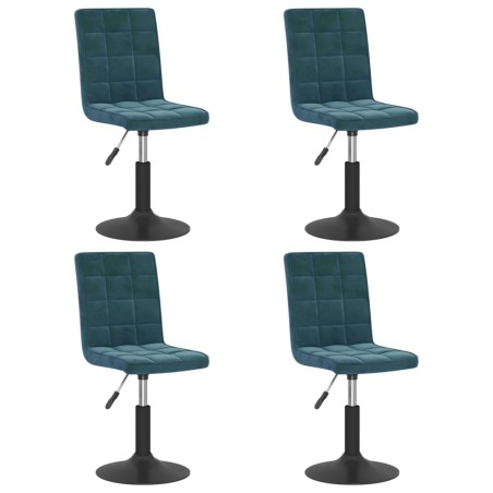 vidaXL Esszimmerstühle 4 Stk. Drehbar Blau Samt