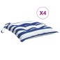 vidaXL Stuhlkissen 4 Stk. Blau & Weiß Gestreift 40x40x7 cm Stoff vidaXL Stuhlkissen 4 Stk. Blau & Weiß Gestreift 40x40x7 cm Stoff