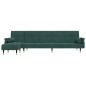vidaXL Schlafsofa in L-Form Dunkelgrün 271x140x70 cm Samt vidaXL Schlafsofa in L-Form Dunkelgrün 271x140x70 cm Samt