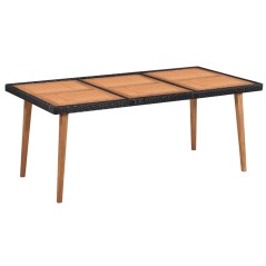 vidaXL 7-tlg. Garten-Essgruppe Poly Rattan Schwarz und Braun