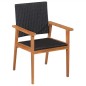vidaXL 7-tlg. Garten-Essgruppe Poly Rattan Schwarz und Braun