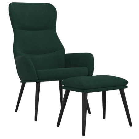 vidaXL Relaxsessel mit Hocker Dunkelgrün Stoff