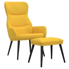 vidaXL Relaxsessel mit Hocker Senfgelb Stoff