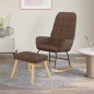 vidaXL Schaukelstuhl mit Fußhocker Taupe Stoff vidaXL Schaukelstuhl mit Fußhocker Taupe Stoff