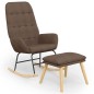 vidaXL Schaukelstuhl mit Fußhocker Taupe Stoff vidaXL Schaukelstuhl mit Fußhocker Taupe Stoff