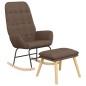 vidaXL Schaukelstuhl mit Fußhocker Taupe Stoff vidaXL Schaukelstuhl mit Fußhocker Taupe Stoff