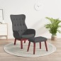 vidaXL Relaxsessel mit Hocker Dunkelgrau Stoff vidaXL Relaxsessel mit Hocker Dunkelgrau Stoff