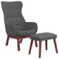 vidaXL Relaxsessel mit Hocker Dunkelgrau Stoff vidaXL Relaxsessel mit Hocker Dunkelgrau Stoff
