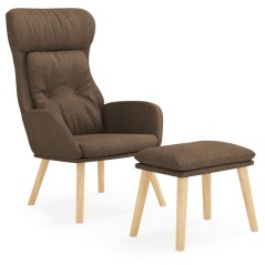 vidaXL Relaxsessel mit Hocker Braun Stoff