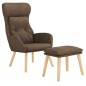 vidaXL Relaxsessel mit Hocker Braun Stoff vidaXL Relaxsessel mit Hocker Braun Stoff