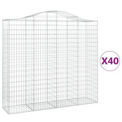 vidaXL Gabionen mit Hochbogen 40Stk. 200x50x180/200cm Verzinktes Eisen
