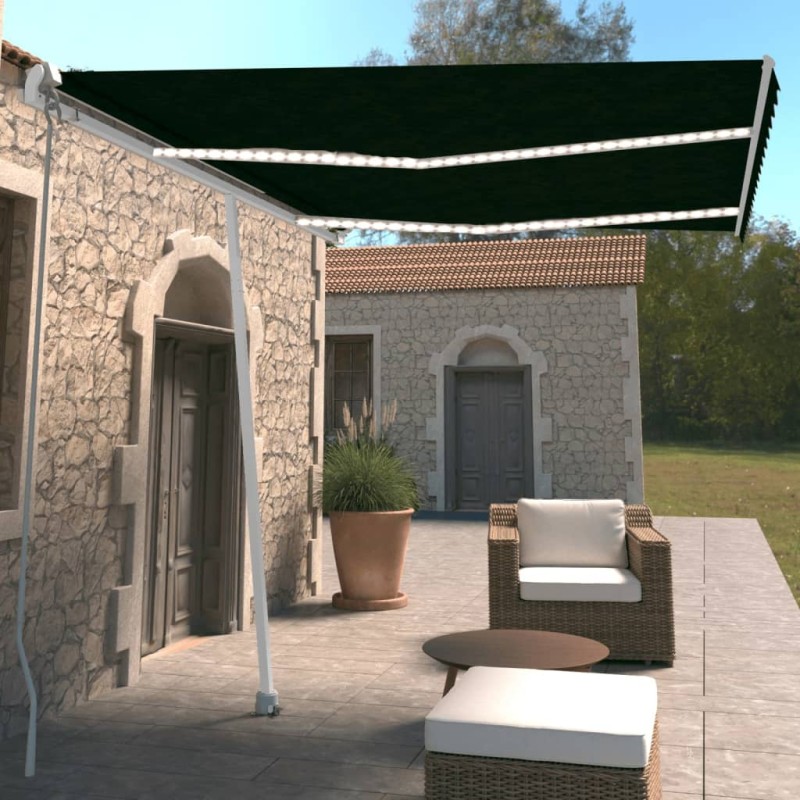 vidaXL Markise Manuell Einziehbar mit LED 350x250 cm Anthrazit vidaXL Markise Manuell Einziehbar mit LED 350x250 cm Anthrazit