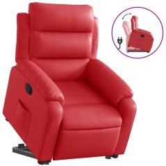 vidaXL Relaxsessel mit Aufstehhilfe Rot Kunstleder