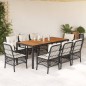 vidaXL 9-tlg. Garten-Essgruppe mit Kissen Schwarz Poly Rattan vidaXL 9-tlg. Garten-Essgruppe mit Kissen Schwarz Poly Rattan