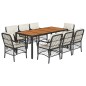 vidaXL 9-tlg. Garten-Essgruppe mit Kissen Schwarz Poly Rattan vidaXL 9-tlg. Garten-Essgruppe mit Kissen Schwarz Poly Rattan