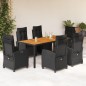 vidaXL 7-tlg. Garten-Essgruppe mit Kissen Schwarz Poly Rattan vidaXL 7-tlg. Garten-Essgruppe mit Kissen Schwarz Poly Rattan