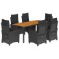 vidaXL 7-tlg. Garten-Essgruppe mit Kissen Schwarz Poly Rattan vidaXL 7-tlg. Garten-Essgruppe mit Kissen Schwarz Poly Rattan