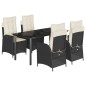 vidaXL 5-tlg. Garten-Essgruppe mit Kissen Schwarz Poly Rattan vidaXL 5-tlg. Garten-Essgruppe mit Kissen Schwarz Poly Rattan