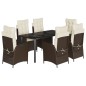vidaXL 7-tlg. Garten-Essgruppe mit Kissen Braun Poly Rattan vidaXL 7-tlg. Garten-Essgruppe mit Kissen Braun Poly Rattan