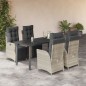 vidaXL 5-tlg. Garten-Essgruppe mit Kissen Hellgrau Poly Rattan vidaXL 5-tlg. Garten-Essgruppe mit Kissen Hellgrau Poly Rattan