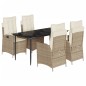 vidaXL 5-tlg. Garten-Essgruppe mit Kissen Beige Poly Rattan vidaXL 5-tlg. Garten-Essgruppe mit Kissen Beige Poly Rattan