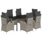 vidaXL 7-tlg. Garten-Essgruppe mit Kissen Hellgrau Poly Rattan vidaXL 7-tlg. Garten-Essgruppe mit Kissen Hellgrau Poly Rattan