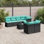 vidaXL 8-tlg. Garten-Sofagarnitur mit Kissen Schwarz Poly Rattan vidaXL 8-tlg. Garten-Sofagarnitur mit Kissen Schwarz Poly Rattan