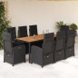 vidaXL 9-tlg. Garten-Essgruppe mit Kissen Schwarz Poly Rattan vidaXL 9-tlg. Garten-Essgruppe mit Kissen Schwarz Poly Rattan