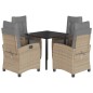 vidaXL 5-tlg. Garten-Essgruppe mit Kissen Beigemischung Poly Rattan vidaXL 5-tlg. Garten-Essgruppe mit Kissen Beigemischung Poly Rattan