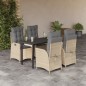 vidaXL 5-tlg. Garten-Essgruppe mit Kissen Beige Poly Rattan vidaXL 5-tlg. Garten-Essgruppe mit Kissen Beige Poly Rattan