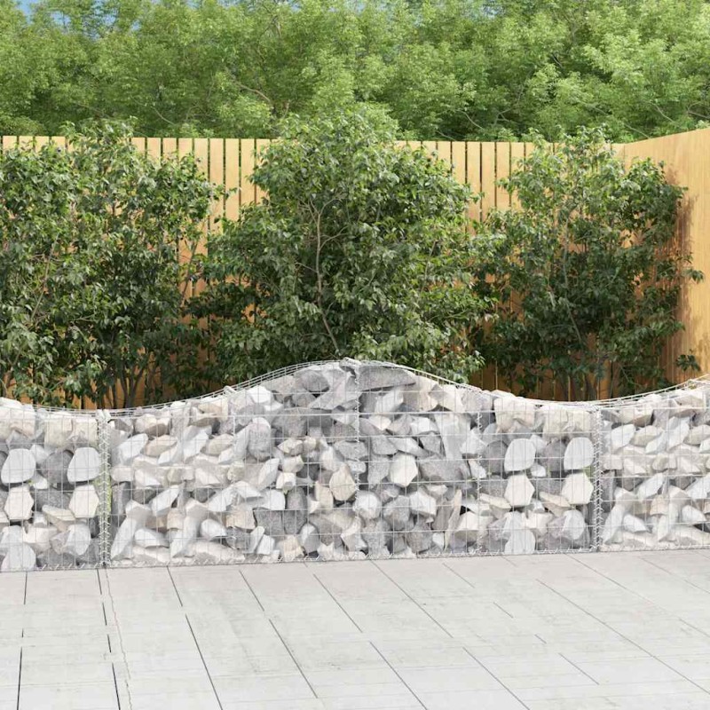 vidaXL Gabionen mit Hochbogen 3 Stk. 200x30x60/80 cm Verzinktes Eisen vidaXL Gabionen mit Hochbogen 3 Stk. 200x30x60/80 cm Verzinktes Eisen