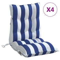 vidaXL Niedriglehner-Auflagen 4 Stk. Blau Weiß Gestreift Oxford-Gewebe
