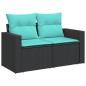 vidaXL 10-tlg. Garten-Sofagarnitur mit Kissen Schwarz Poly Rattan vidaXL 10-tlg. Garten-Sofagarnitur mit Kissen Schwarz Poly Rattan