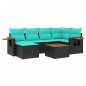 vidaXL 7-tlg. Garten-Sofagarnitur mit Kissen Schwarz Poly Rattan vidaXL 7-tlg. Garten-Sofagarnitur mit Kissen Schwarz Poly Rattan