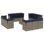 vidaXL 13-tlg. Garten-Sofagarnitur mit Kissen Grau Poly Rattan vidaXL 13-tlg. Garten-Sofagarnitur mit Kissen Grau Poly Rattan