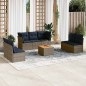 vidaXL 8-tlg. Garten-Sofagarnitur mit Kissen Grau Poly Rattan vidaXL 8-tlg. Garten-Sofagarnitur mit Kissen Grau Poly Rattan