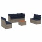 vidaXL 8-tlg. Garten-Sofagarnitur mit Kissen Grau Poly Rattan vidaXL 8-tlg. Garten-Sofagarnitur mit Kissen Grau Poly Rattan
