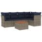 vidaXL 6-tlg. Garten-Sofagarnitur mit Kissen Grau Poly Rattan vidaXL 6-tlg. Garten-Sofagarnitur mit Kissen Grau Poly Rattan