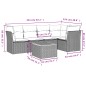vidaXL 6-tlg. Garten-Sofagarnitur mit Kissen Grau Poly Rattan vidaXL 6-tlg. Garten-Sofagarnitur mit Kissen Grau Poly Rattan
