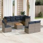 vidaXL 9-tlg. Garten-Sofagarnitur mit Kissen Grau Poly Rattan vidaXL 9-tlg. Garten-Sofagarnitur mit Kissen Grau Poly Rattan