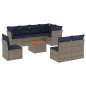 vidaXL 9-tlg. Garten-Sofagarnitur mit Kissen Grau Poly Rattan vidaXL 9-tlg. Garten-Sofagarnitur mit Kissen Grau Poly Rattan