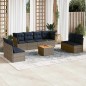 vidaXL 9-tlg. Garten-Sofagarnitur mit Kissen Grau Poly Rattan vidaXL 9-tlg. Garten-Sofagarnitur mit Kissen Grau Poly Rattan