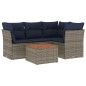 vidaXL 5-tlg. Garten-Sofagarnitur mit Kissen Grau Poly Rattan vidaXL 5-tlg. Garten-Sofagarnitur mit Kissen Grau Poly Rattan