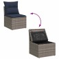 vidaXL 5-tlg. Garten-Sofagarnitur mit Kissen Grau Poly Rattan vidaXL 5-tlg. Garten-Sofagarnitur mit Kissen Grau Poly Rattan