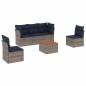 vidaXL 6-tlg. Garten-Sofagarnitur mit Kissen Grau Poly Rattan vidaXL 6-tlg. Garten-Sofagarnitur mit Kissen Grau Poly Rattan