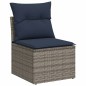 vidaXL 6-tlg. Garten-Sofagarnitur mit Kissen Grau Poly Rattan vidaXL 6-tlg. Garten-Sofagarnitur mit Kissen Grau Poly Rattan