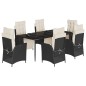vidaXL 7-tlg. Garten-Essgruppe mit Kissen Schwarz Poly Rattan vidaXL 7-tlg. Garten-Essgruppe mit Kissen Schwarz Poly Rattan
