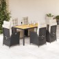 vidaXL 7-tlg. Garten-Essgruppe mit Kissen Schwarz Poly Rattan vidaXL 7-tlg. Garten-Essgruppe mit Kissen Schwarz Poly Rattan