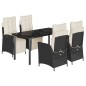vidaXL 5-tlg. Garten-Essgruppe mit Kissen Schwarz Poly Rattan vidaXL 5-tlg. Garten-Essgruppe mit Kissen Schwarz Poly Rattan