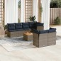 vidaXL 8-tlg. Garten-Sofagarnitur mit Kissen Grau Poly Rattan vidaXL 8-tlg. Garten-Sofagarnitur mit Kissen Grau Poly Rattan